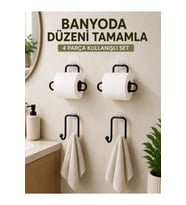 Banyo Mutfak 4 Parça Set 2 Kağıtlık 2 Havlu Askısı