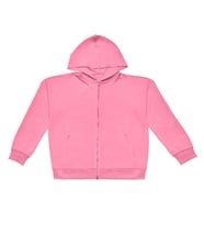 Pembe renkli kapşonlu fermuarlı eşofman takımı