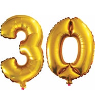 Pazariz  30 Yaş Sayı Folyo Balon Altın 90 cm