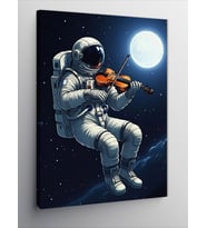 Kanvas Tablo Keman Çalan Astronot