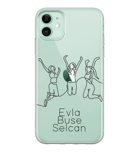 Apple Art Friends Tasarımlı Şeffaf Telefon Kılıfı
