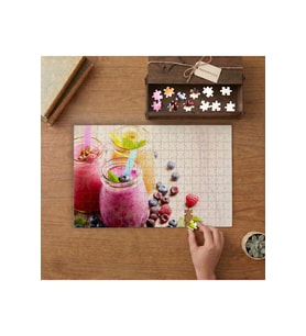 Meyveli Smoothie Kokteyl Tasarımı 240 parça Ahşap Puzzle Ahşap Kutuda MP01318