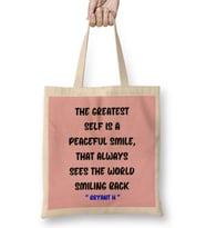 Smile Emoji Quotes Funny happy face love Sarcastic Gift Bez Çanta Uzun Saplı