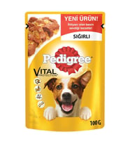 Pedigree Pouch Biftekli Yetişkin Köpek Konservesi 100 gr (Kahverengi)