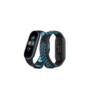 Mey İthalat® Mi Band 4 Spor Delikli Kordon - Siyah-Mavi