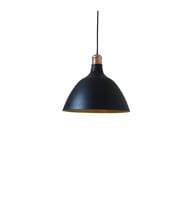 Rys Retro Metal Dekoratif Siyah İçi Gold Bakır Duylu Tekli Sarkıt Avize çap:28 cm