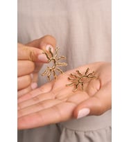 Elika Silver Kadın Altın Güneş Model Bijuteri Küpe (Gümüş)