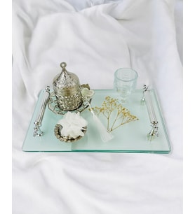 Devotion Damat Kahve Fincan Tepsisi (Gümüş)