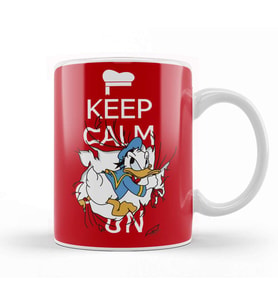 Keep Calm On Donald Duck Kupa Bardak Porselen