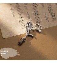 Mum Mühür Damga Kolu Premium Metal Çan Orkidesi Gümüş