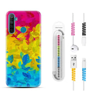 Realme 5i 5 Pro 6i 7 Pro 8 Kılıf Kablo Koruma Spiral Silikon Yapraklar 1634