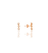 Gümüş rose zirkon taşlı kayan yıldızlar küpe SGTL12185ROSE