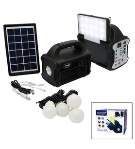 3IN1 - SOLAR 2İN1 SABİT+OYNAR BAŞLI EL FENERİ - RADYO - MP3 BLUETOOTH - USB/ TF PORT - 4 PARÇA AMPUL KABLOLU - POWERBANK