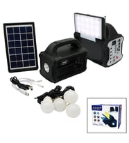3IN1 - SOLAR 2İN1 SABİT+OYNAR BAŞLI EL FENERİ - RADYO - MP3 BLUETOOTH - USB/ TF PORT - 4 PARÇA AMPUL KABLOLU - POWERBANK