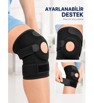 Mey İthalat® Ligamentli Diz Desteği Kısa Dizlik Ayarlanabilir Cırtlı Açık Patella Tasarım