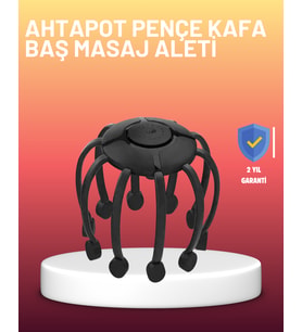 USB Şarjlı Kafa Masaj Aleti 3 Modlu 8 Başlıklı Stres Giderici