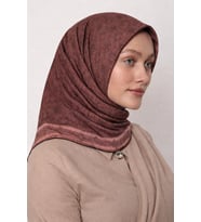 Lotus Desen Eşarp - 06104 (Gül Kurusu)