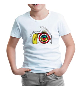 Fotoğraf- Kamera Kuş Beyaz Çocuk Tshirt