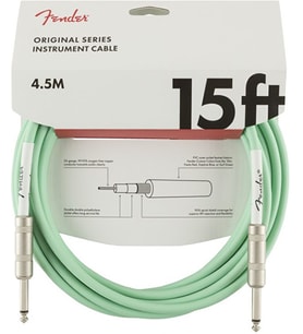 Fender 0990515058 Original Serisi Enstrüman Kablosu (4.5m - Surf Green) Surf Green Klasik Fender Rengi 4.5 Metre Uzunluk ve Sağlam Jaklar