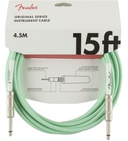 Fender 0990515058 Original Serisi Enstrüman Kablosu (4.5m - Surf Green) Surf Green Klasik Fender Rengi 4.5 Metre Uzunluk ve Sağlam Jaklar