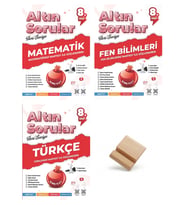 Nartest LGS 8. Sınıf Altın Sorular Matematik Fen ve Türkçe Soru Bankası 3lü Set + Telefon Standı