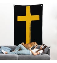 Sarı Haç Duvar Örtüsü - Cross-8105