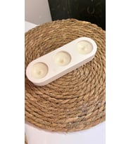 üçlü beton tealight mum / mumluk