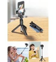 Kablosuz Selfie Çubuğu, Masaüstü Tripod ve Telefon Tutucu ile Çok Yönlü Kullanım