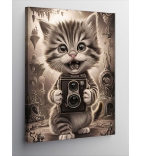 Kanvas Tablo Fotoğrafçı kedi