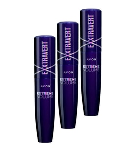 Avon Exxtravert Ekstra Hacim Veren Maskara 9 Ml. Blackest Black Üçlü Set