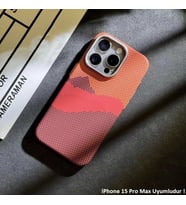 İphone 15 Pro Max ile Uyumlu Magsafe Özellikli Karışık Desenli Renkli Carbon Premium Kılıf