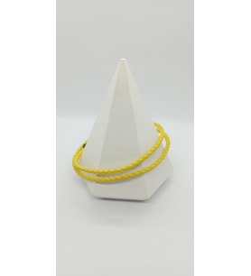 Sarı Renk Deri Örgülü Bileklik (40 cm)