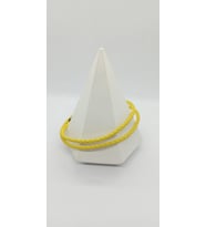 Sarı Renk Deri Örgülü Bileklik (40 cm)