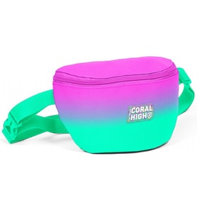 Coral High Pembe Su Yeşili Renk Geçişli Baskılı Kız Çocuk Bel Çantası