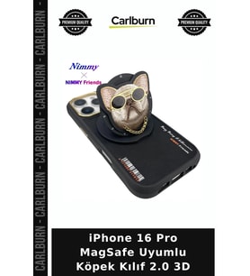 iPhone 16 Pro MagSafe Uyumlu Köpek Kılıf 2.0 3D Cihaz Koruma Cep Koruyucu