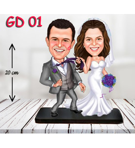 Kişiye Özel Ahşap Biblo - Gelin ve Damat Biblo ( 3D Biblo )