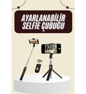 Karok Cep Telefonu Tripod Standı ve Manyetik Selfie Sopa, Bluetooth Uzaktan Kumanda
