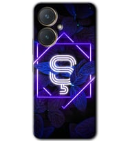 Vivo Y27 Kılıf HD Desen Baskılı Kılıf - Dark Neon Yaprak Ş Harfi