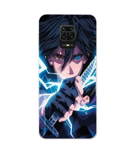 Xiaomi Redmi Note 9S - Redmi Note 9 PRO Uyumlu Naruto Sasuke Tasarımlı Şeffaf Telefon Kılıfı