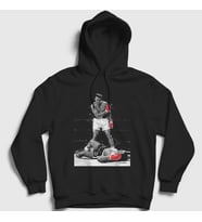 Presmono Unisex Siyah Ring Boxing Boks Muhammed Ali Kapüşonlu Sweatshirt 315953tt