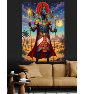 Anubis Dekoratif Kanvas - Mdf Ahşap Tablo