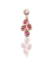 Zirkon Taşlı Sallantı Damla Rose Gold Kaplama Gümüş Kolye Ucu