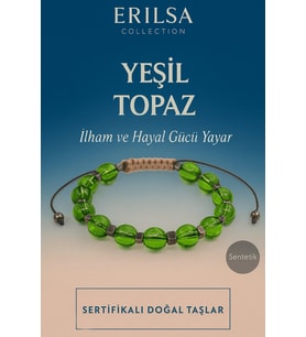 Sertifikalı Sentetik Yeşil Topaz Taş Bileklik – İlham Hayal Gücü ve Pozitif Enerji (Çok Renkli)