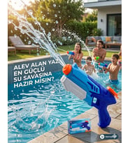 Pompalı Su Tabancası Mavili Renkli