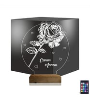 Luvivia Gül Canım Annem Kişiye Özel 3D Lamba - Masa Gece Lambası