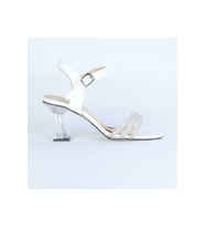 Moda Ayakkabı 01128 Ayışığı 7Cm Topuklu Kadın Sandalet (Beyaz)