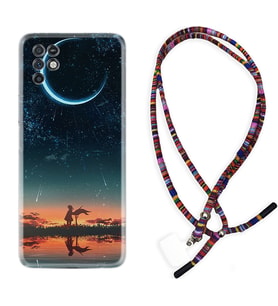 INFINIX Note 11 Pro Note 10 Hot 9 Play Kılıf Boyun Asklı Rasta Silikon Ay ve Kız 1720