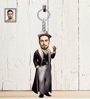 Kişiye Özel Kabadayı Karikatürlü Ahşap Anahtarlık Bay-4