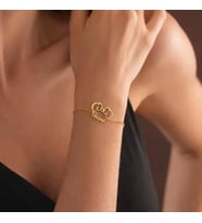 Kişiye Özel Minnie Mouse Figürlü İsim Bileklik 925K Gümüş (Gold)