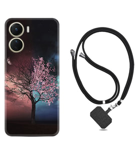 Vivo Y16 Kılıf Resimli Boyun Askılı İpli Desenli Silikon Series Heaven Tree 1859